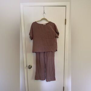 Parachute Home Mauve Two-Piece Set Linen Small